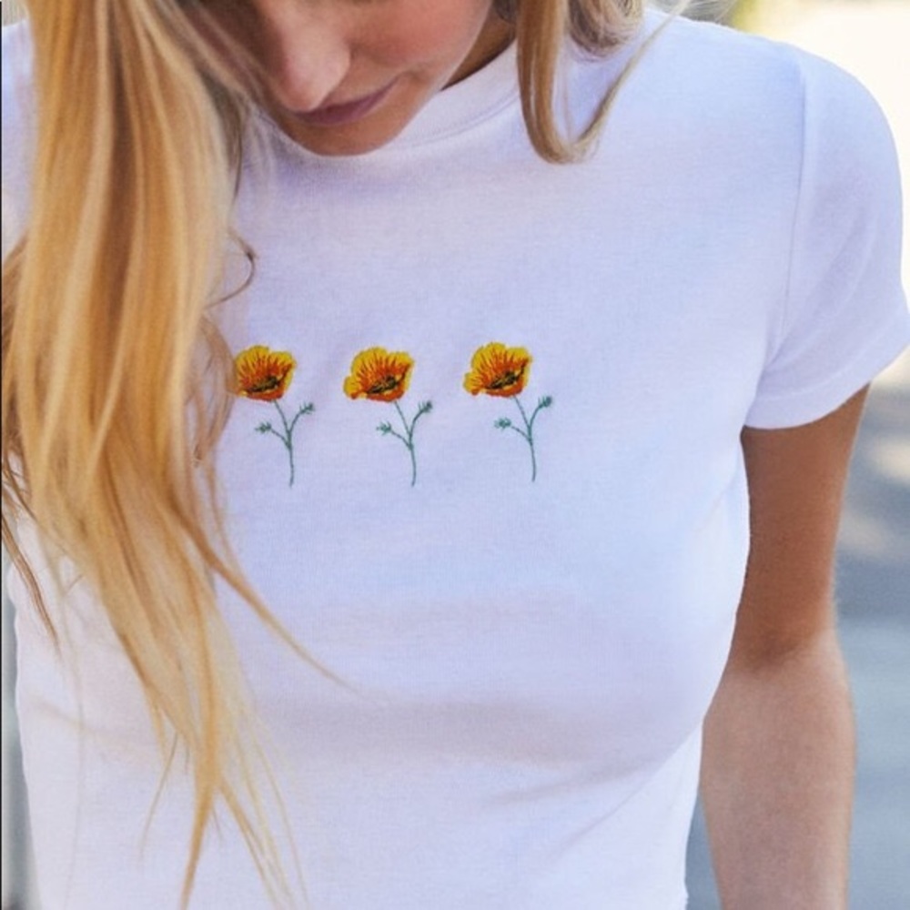 Brandy Melville Poppy Flowers Shirt